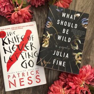 THE KNIFE OF NEVER LETTING GO & WHAT SHOUD BE WILD lot of 2 paperbacks thrillers